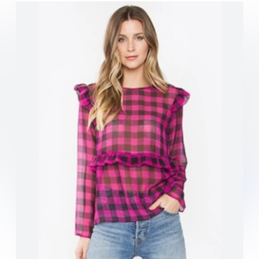 Vici Sugar Lips Pink Ruffle Blouse
